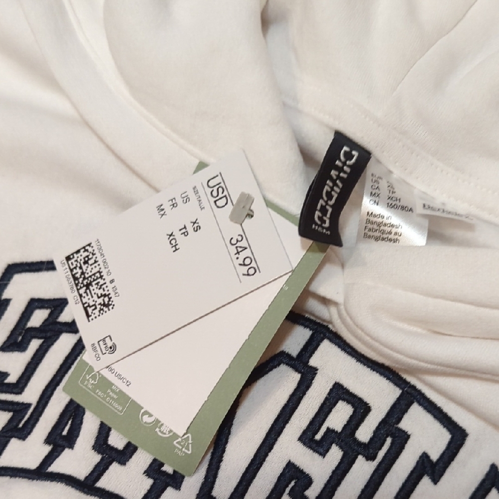 H&M White Berkeley Collegiate Hoodie - Picture 3 of 7